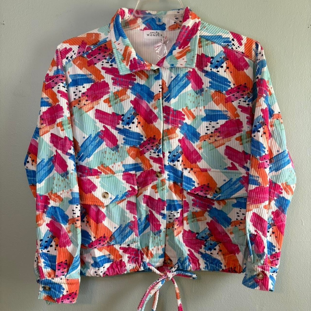 Emily Wonder multicoloured corduroy jacket size small